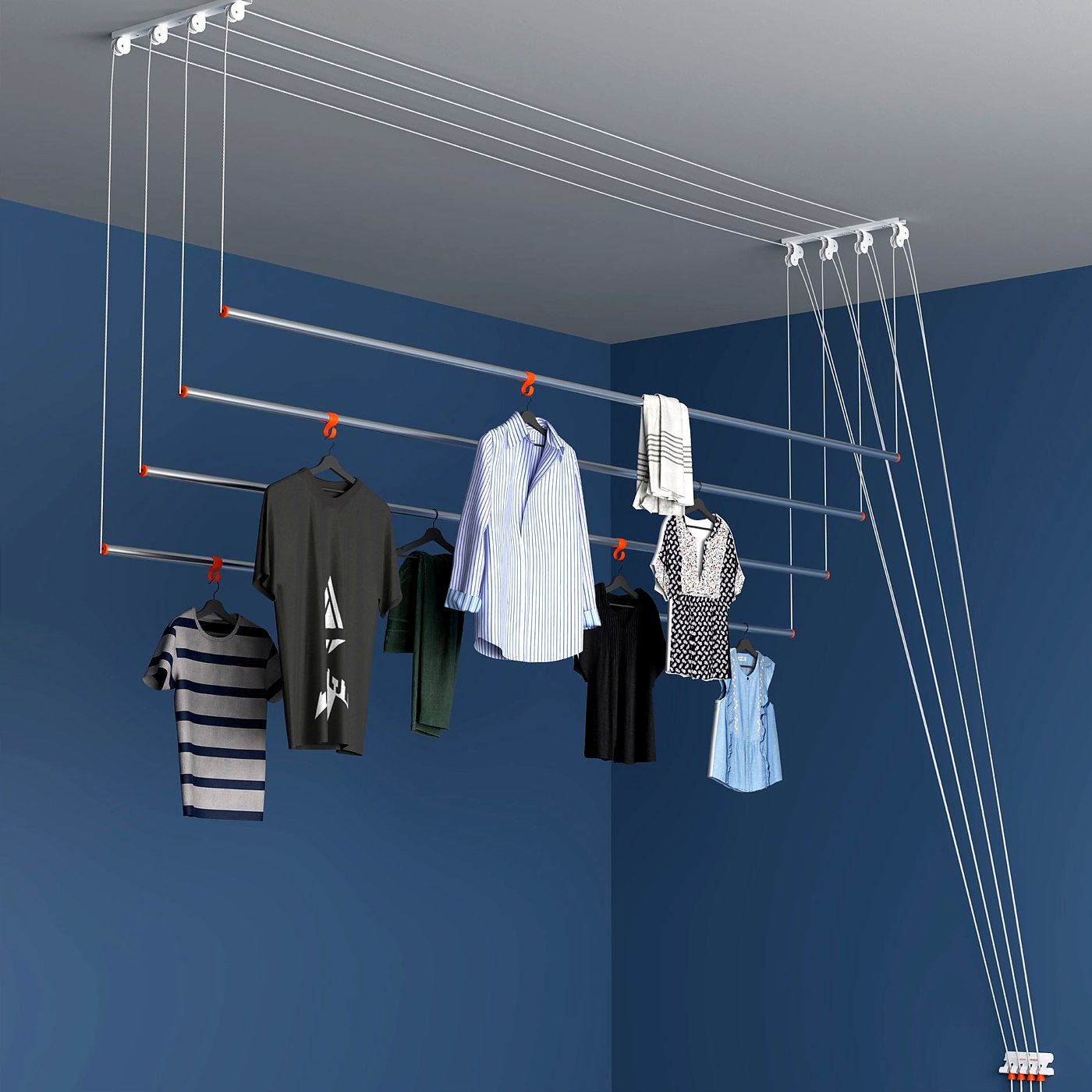 Ceiling pull and dry hanger